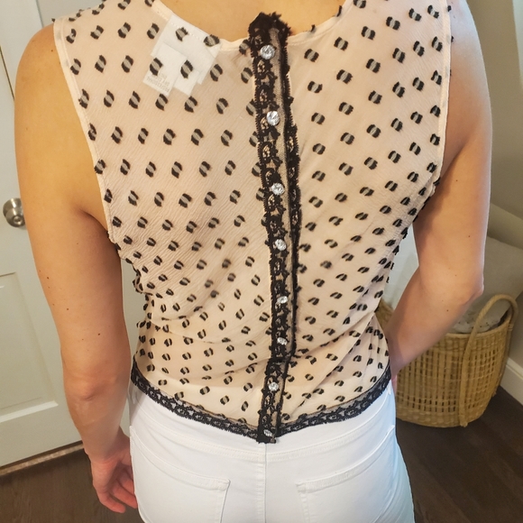 Vintage style Tracy Reese silk & lace top - Picture 4 of 4